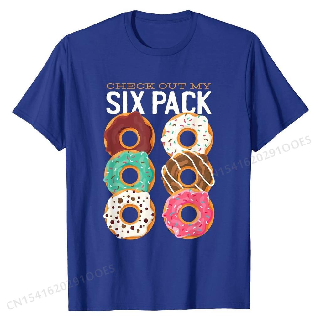 Funny  Gift Check Out My Six Pack Donuts T-Shirt Company Design Tshirts Cotton Men's Tops Tees Summer