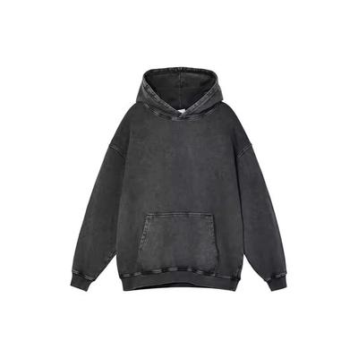 Unisex Gewaschener Distressed Baumwoll-Hoodie - Trendmarke, Lockere Passform, Lässiger Stil mit Logo