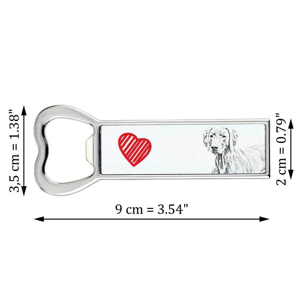 Weimaraner, Grey Ghost – Bottle opener with a dog, personalized fridge opener | Art-Dog