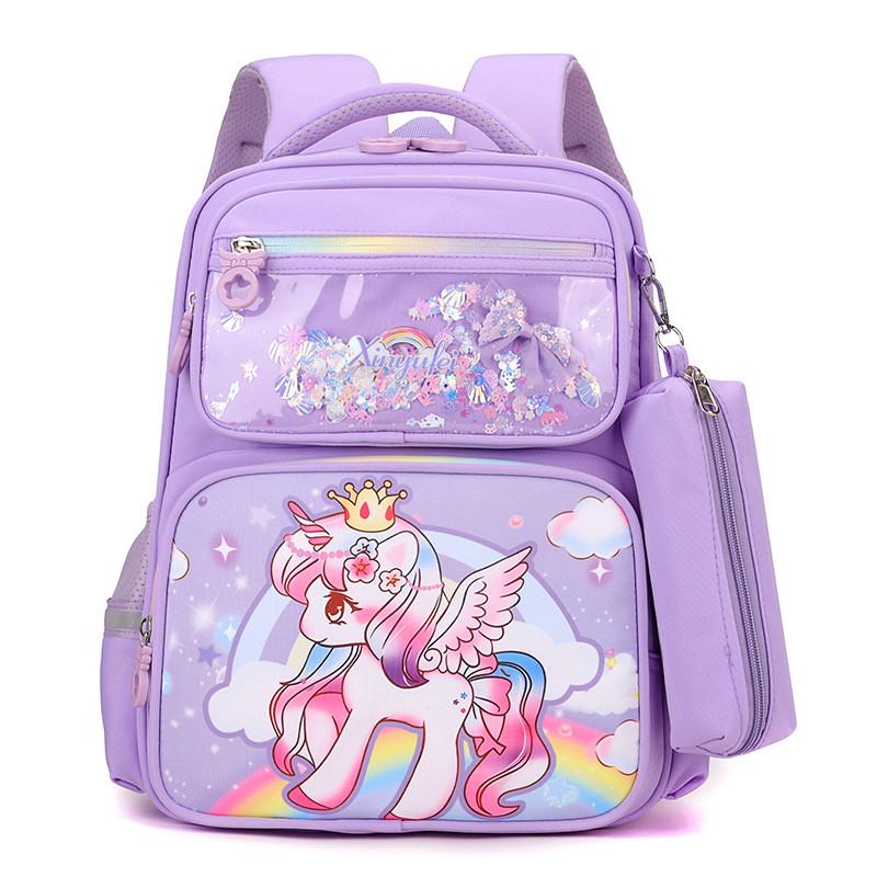 Cute Cartoon School Backpack For Kids With Adorable Kuromi Melody And Cinnamoroll Designs