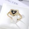 Punk Black Heart Rings for Women Personality Handmade Enamel Sun Rings Daily Wear Party Statement Accessory Retro Jewelry