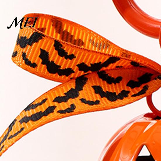 Hanging Bell Keychain Halloween Pumpkin Keychain, Hollow Head Key Ring Decorative with Ribbon Bow, Backpacks Charm for Holiday Party Decoration