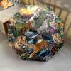1 PC Automatic Folding Umbrella - Tiger Jungle Wildlife Pattern, Portable & Foldable Design with 8 Ribs, Christmas Birthday Gifts