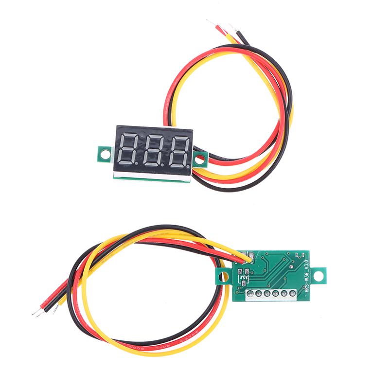 2PCS DC 0-100V LED Digital Voltmeter 0.36" Red Green Blue Voltage Detector For Car 12V Mobile Power·
