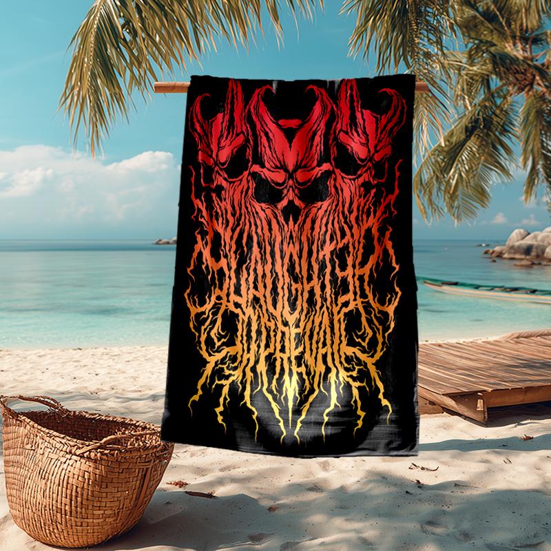 Slasher to Prevail Black Metal Fashion Beach Towel: Ideal for Summer Adventures Soft, absorbent and quick drying suitable for swimming and bathing