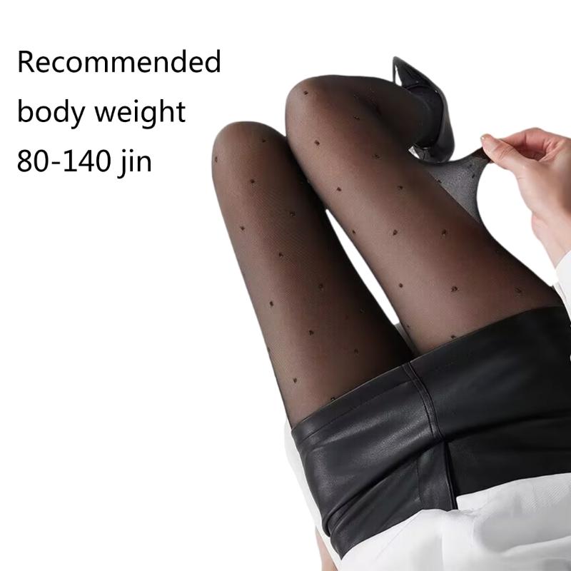 Vintage Shimmery Small Dots Pattern Sheer Pantyhose Stockings for Women Japanese Thin See Through Silk Tights Leggings