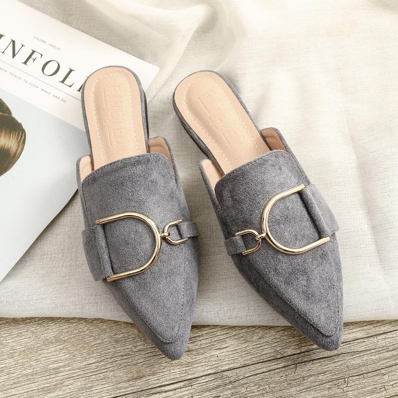 Fashion Women's Fashion Pointed-toe Flat Slipper for Women Outdoor Casual Casual Ladies Shoes Large Sizes 41-43 Small Size Slippers 32