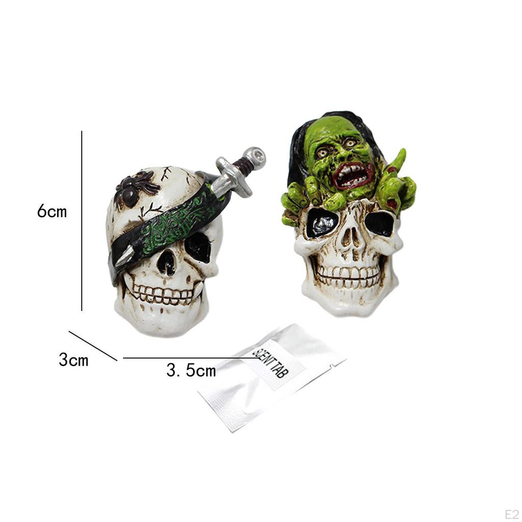 2 Pcs Skull Vent Clips, Car Air Freshener Halloween Interior Accessories,