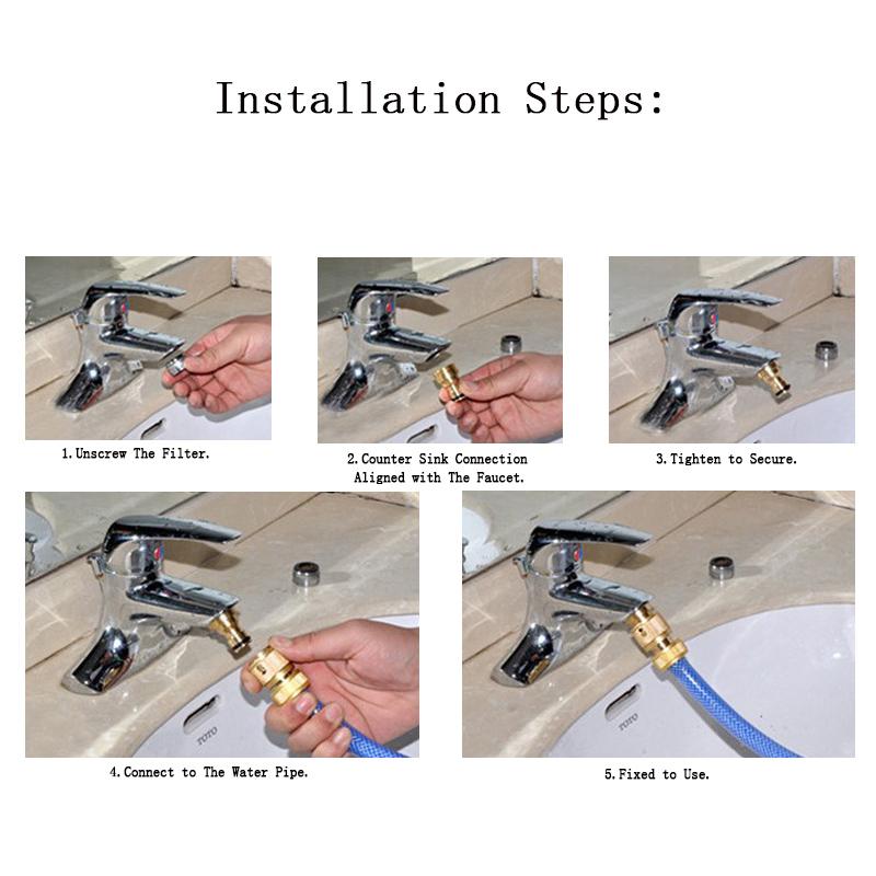 Faucet Brass Thread Connector Tap Water Hose Adapter Universal Quick Connector Garden Water Pipe Fittings Home Accessory