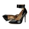 Women High Heels Sexy 12cm Red Black Ankle Strap Padlock Round Toe Stilettos Fetish Gay Homosexual SM Cosplay Unisex Shoes