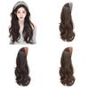 Hair Hoop Half Headband Wig Korean Style Long Wavy Curly  Hair Gray Wide Knit Headband Wig  Party