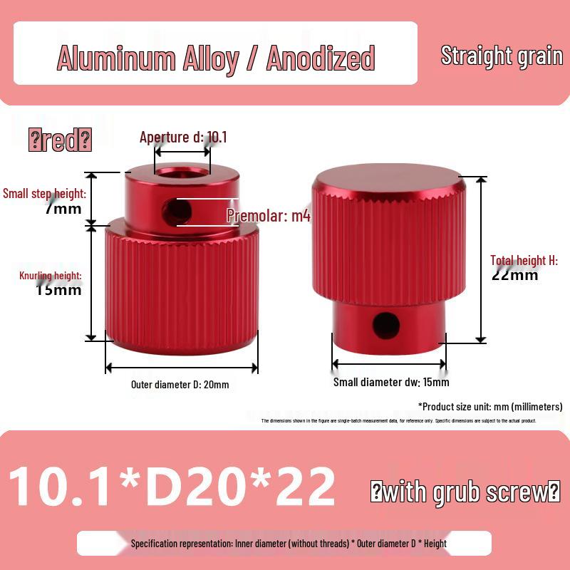 Aluminum Alloy Knurled Handwheel with Side Teeth, Threadless M3-M8, Hand-Tightened Nut