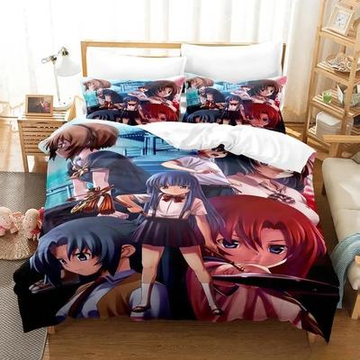 Conjunto de Roupa de Cama Estampado 3D Anime Higurashi When They Cry Tamanho Solteiro Twin Full Queen King Conjuntos de Capa de Edredom para Quarto de Adulto Criança
