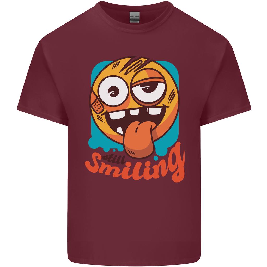 Still Smiling Funny Exhausted Tired Unisexs Light Cotton TShirt