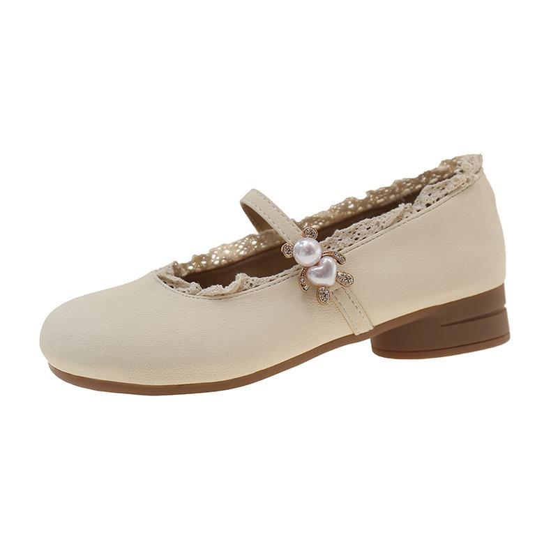With Skirt Thick Low Heel Mary Jane Shoes Lolita Small Leather Shoes New Summer Leather Single Shoes Women's Shoes
