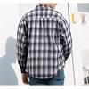 Men S Long Sleeve Plaid Shirt Casual Vintage Button Up With Pockets