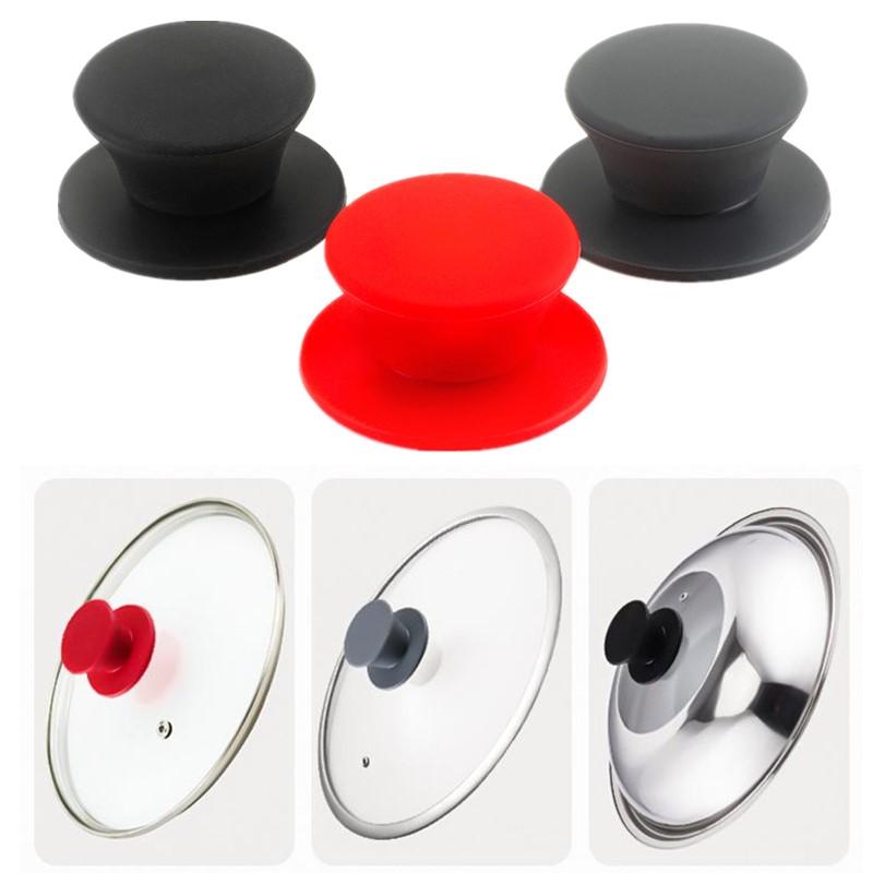 1 Pezzo Pomello per Coperchio Pentola in Silicone Universale Nero Rosso Grigio Manico Sostitutivo per Coperchio Pentola Utensili da Cucina Pomelli per Coperchio Casseruola Cucina
