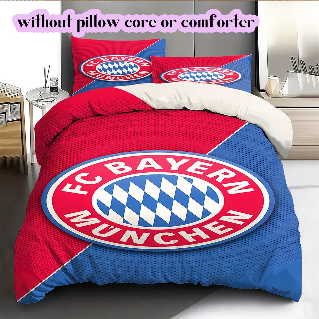 FC Bayern München Patroon Beddengoed Dekbed Set Dekbedovertrek Kussensloop Huisdecoratie Verjaardagscadeau (1 dekbedovertrek + 2 kussenslopen, zonder binnenkussen)