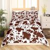 Brown Cowhide Pattern Duvet Cover Set Cow Print Bedding Set Farmhouse Animal Fur Hair Polyester Comforter Cover With Pillowcase