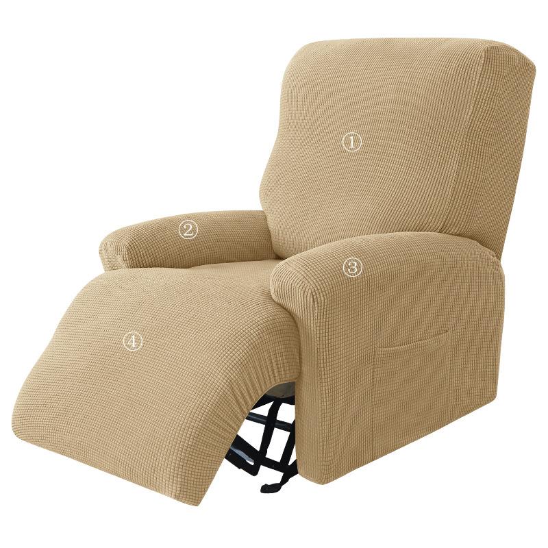 4pcs/set Split Recliner Cover Polar Fleece All-inclusive Chair Cover Relax Lounger Couch Sofa Slipcover Armchair Covers