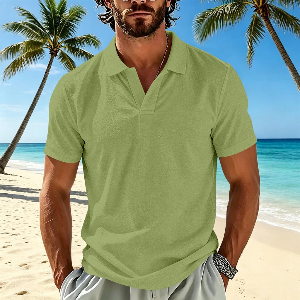 Men's Short Sleeve Polo Shirt Breathable Lightweight Casual Collared Top Suitable for Everyday Wear Summer Outdoor Activities