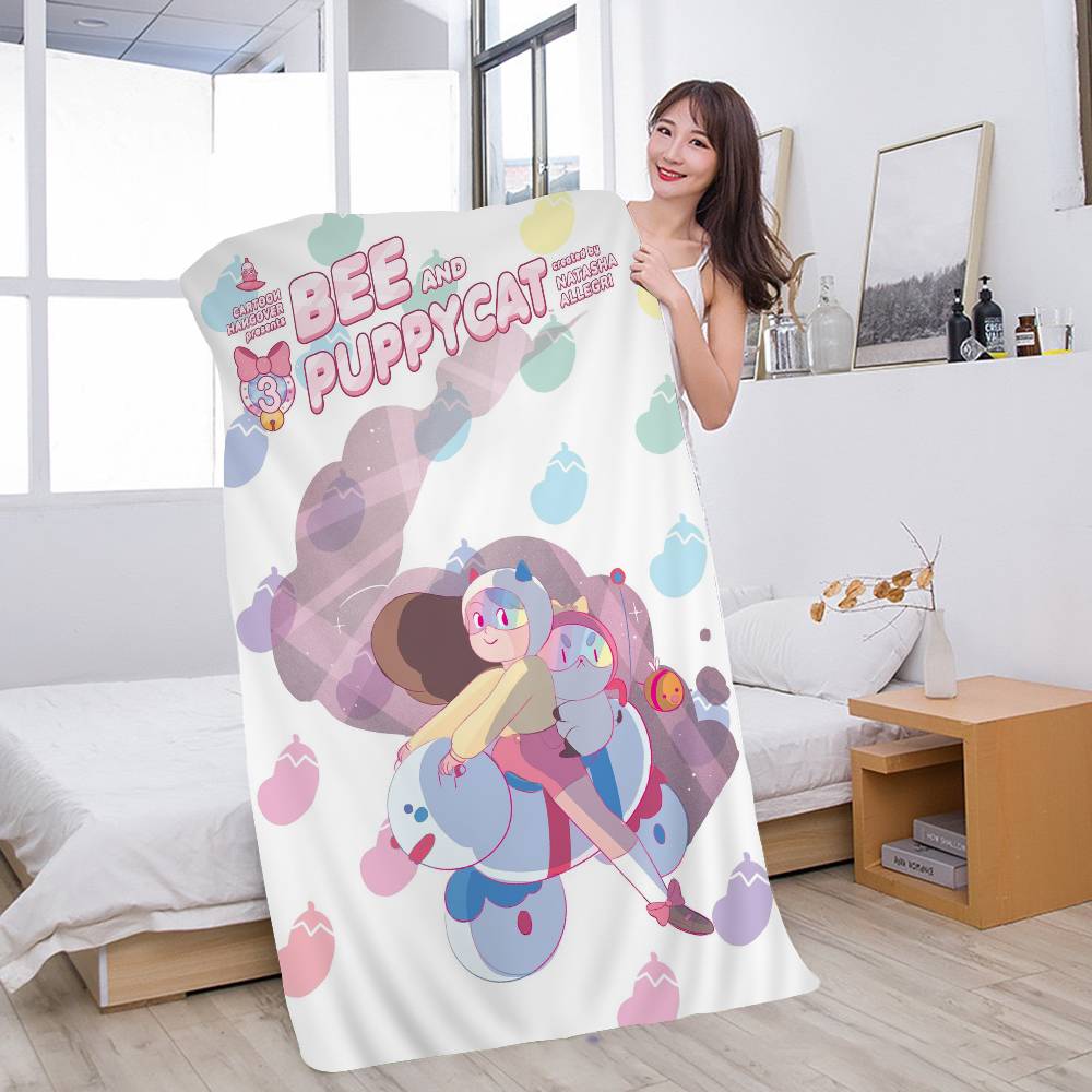 Bee And P-Puppycats Anime Microfiber Blanket Quick Drying Beach Towels Oversized Printing Super Absorbent Pool Towel Blanket