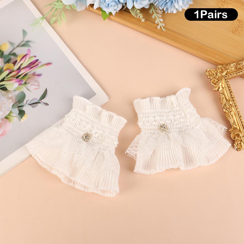 

1 пара перчаток для ногтей с кружевом и манжетами для маникюра