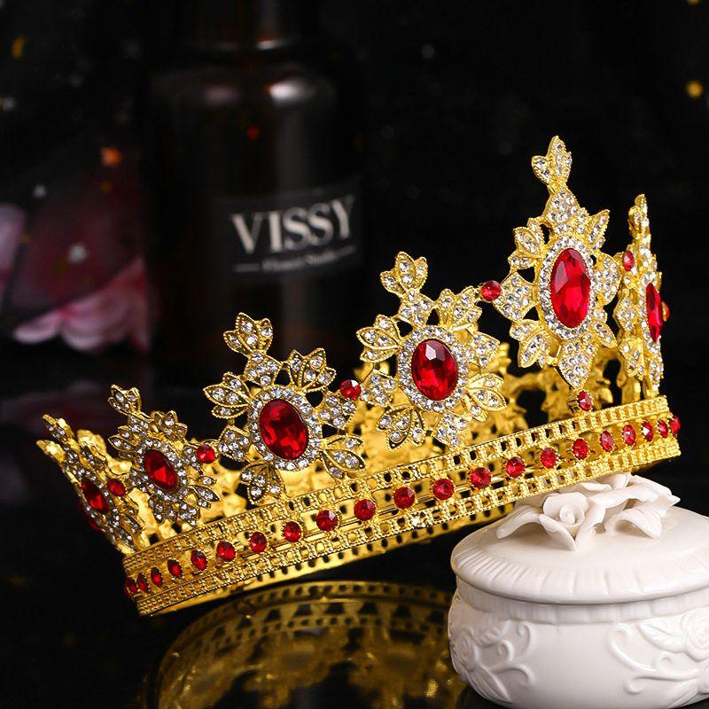 New Arrival Bride Ornament Fashion Crystal Full Circle Big Crown Export Rhinestone Crown Birthday Banquet Marriage Headdress Female