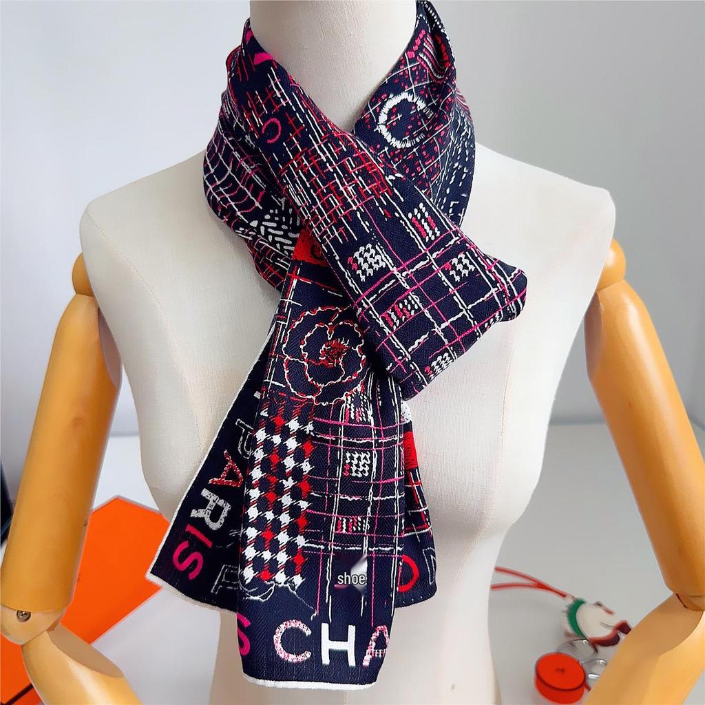 Herringbone Velvet Scarf: Winter, Versatile, Thickened, Hand-Rolled Edges, Small & Long