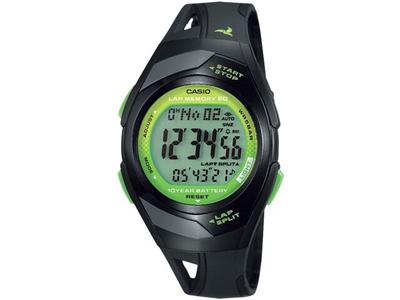 Collection STR-300J-1AJH Men's Watch Digital Black & Green Resin Band NEW