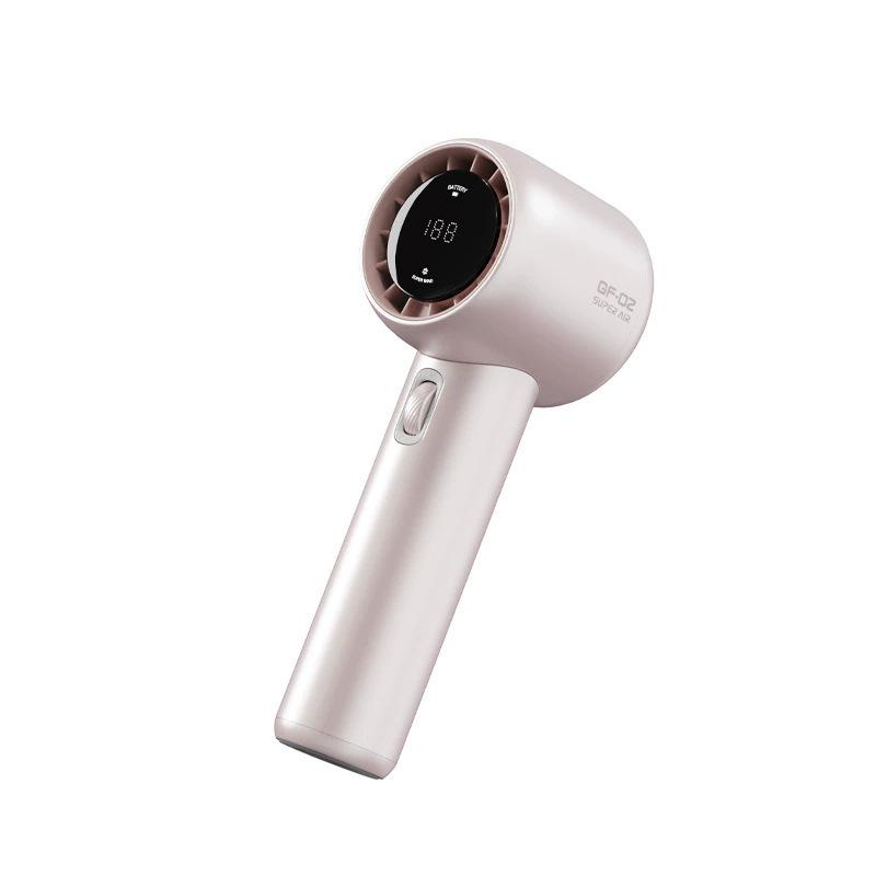 High-Speed Turbo Handheld Fan with Digital Display, USB Fast Charging, Long Battery Life, and Strong Wind Power