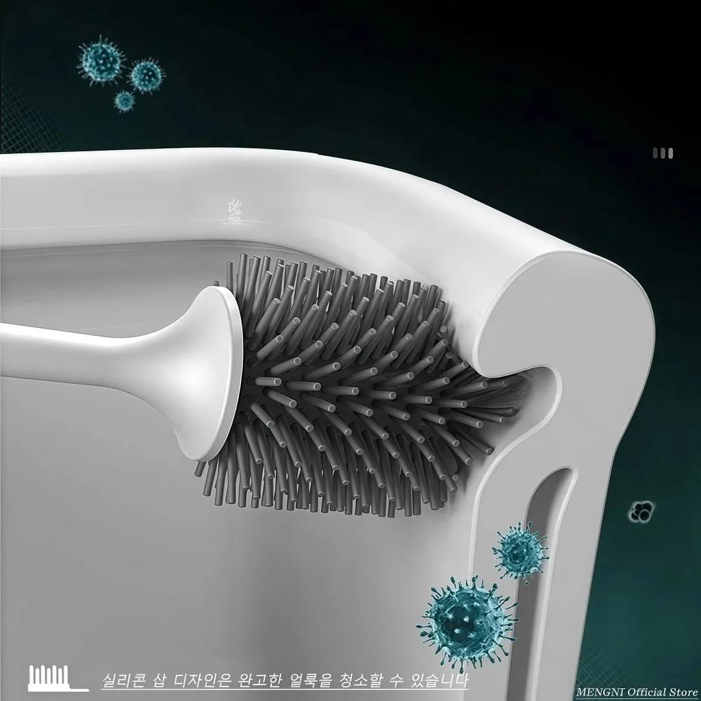 Household Use Toilet Brushes Set Long Handled Cleaning BrushFlat Head Flexible Toilet Cleaning Brush Bathroom Cleaning Tool