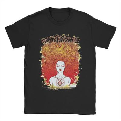 Vintage Rock Queens Of The Stone Age Band T-Shirts for Men Women 100% Cotton Metal Tee Shirt Harajuku Streetwear Classic Clothes