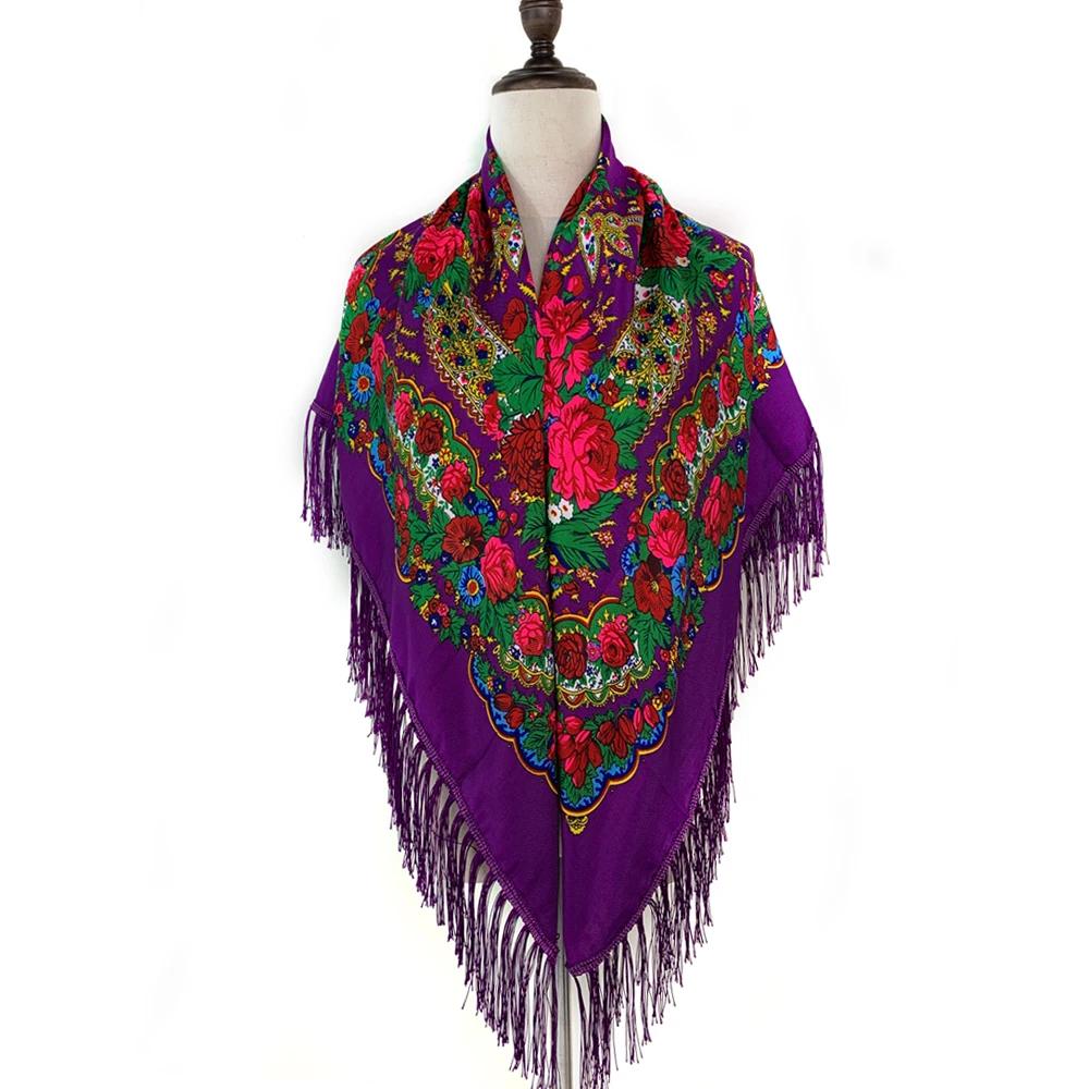 120*120cm Russian Style Square Scarf