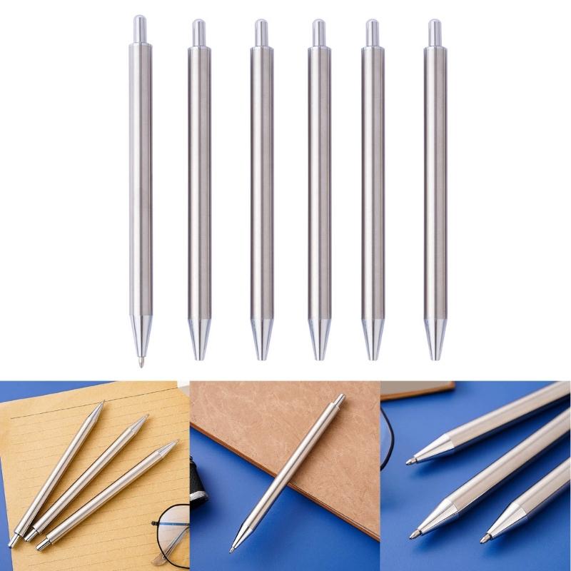 6Pieces Retractable Ballpoint Pen Office Writing Pen Signature Pen Smooth To Write Guest Sign In Pen for Hotel Reception