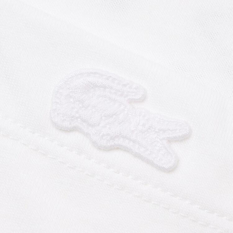 LACOSTE Summer Active Collection T-Shirts Unisex White Crew Neck Moderate Straight Fit TH8190-001