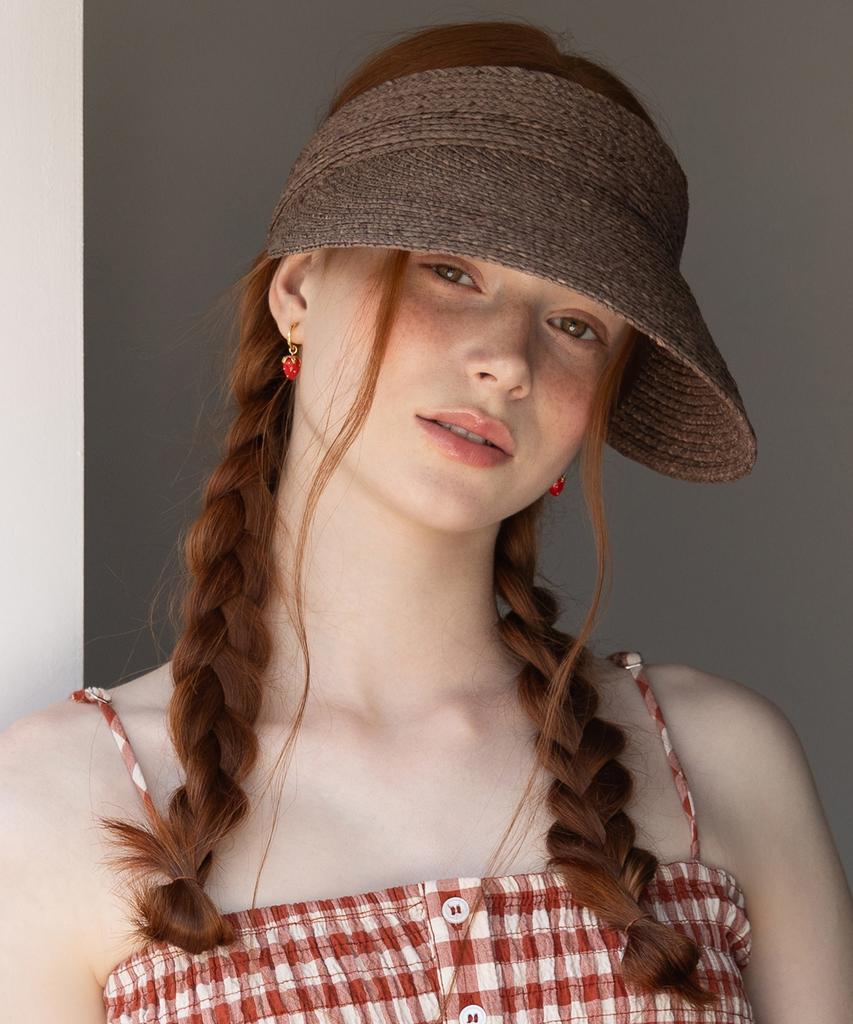 Tatiana Muted Natural Raffia Sun Visor Ht8177 Natural Grey