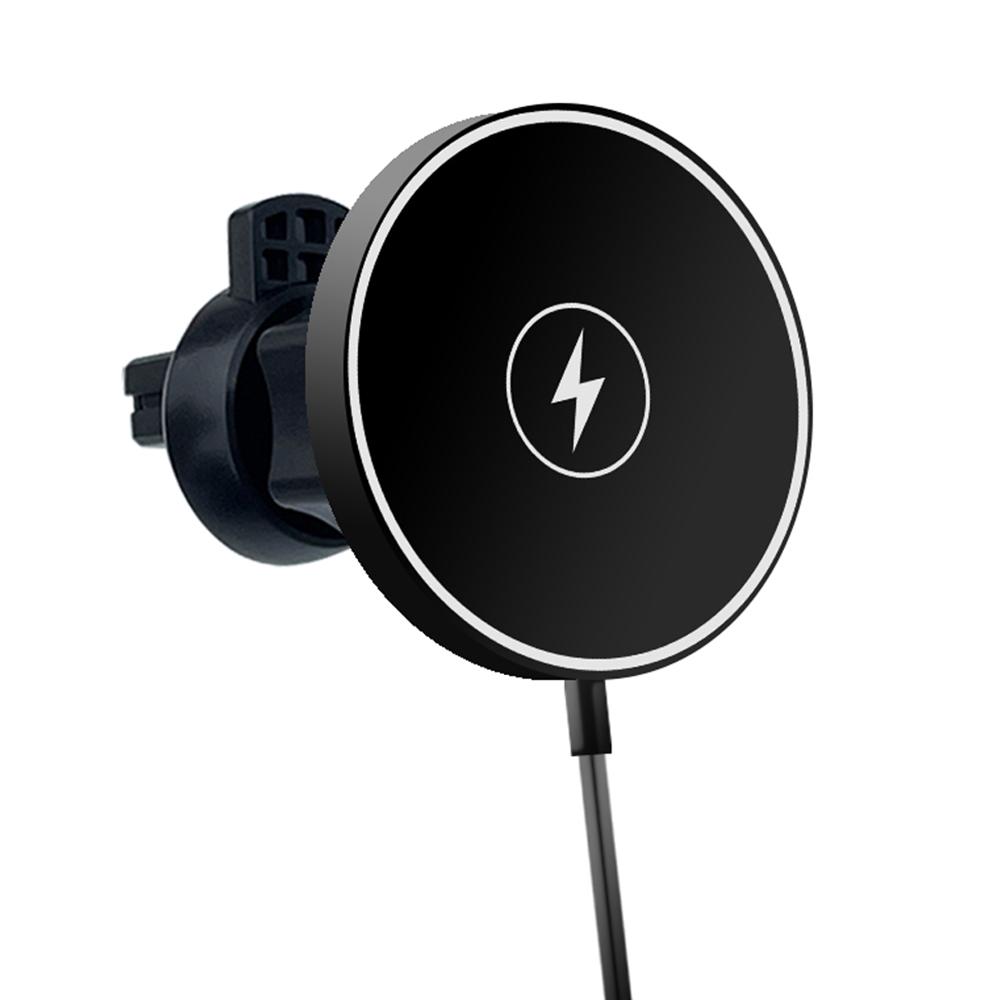 

C12 15W Car Magnetic Wireless Charger Air Vent Mount Phone Fast Charging Bracket for iPhone 14/13/12 Series Type A