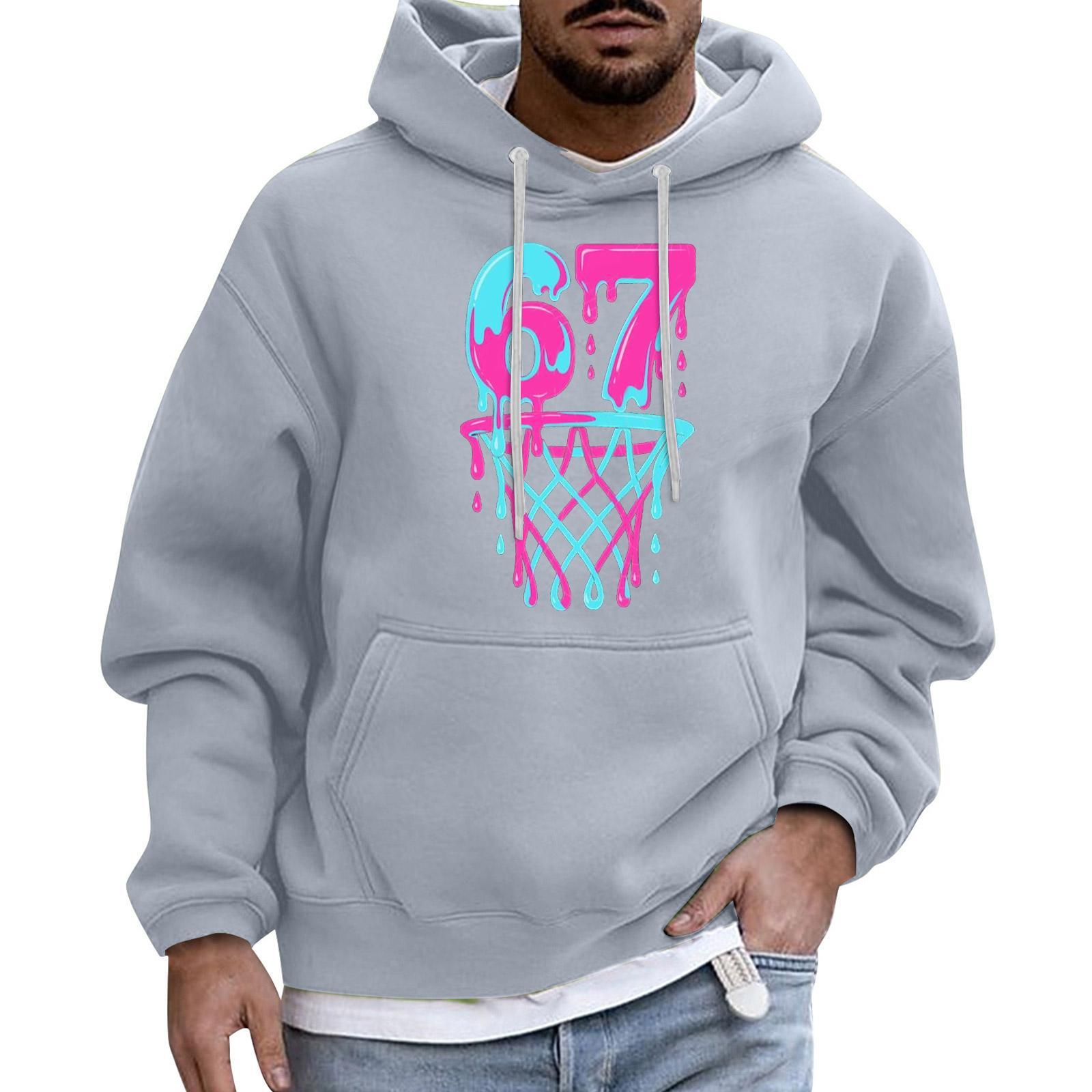 Мужской Спортивный Повседневный С Длинными Рукавами С Карманом Капюшон Толстовка XL