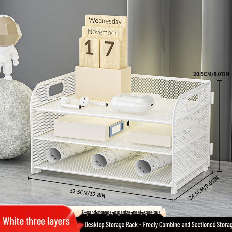 

Multifunctional Metal A4 File Storage Rack - Multi-layer Vertical Paper Holder for Home Office