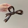 AWAYTR Retro Brown Bow Tie Hair Claws Acrylic Hair Clips Crab For Women Girl Gift Hair Accessories Valentine Headwear