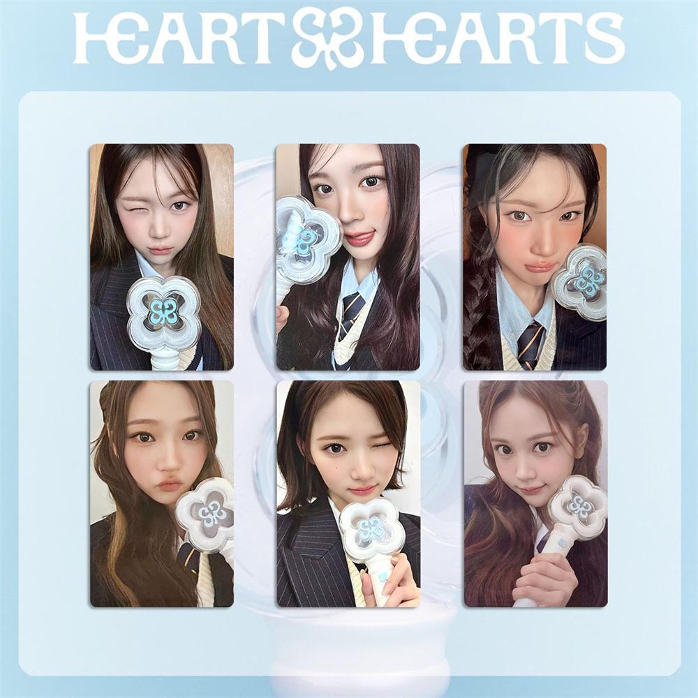 6Pcs/set H2H Hearts2Hearts LightStick LOMO Card Double-sided UV Printing Yuha Stella Yeon Juun Fans Fashion Supporting Postcards