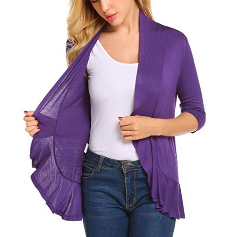 Spring & Autumn Women's Solid Color Cardigan - European & American Hot-Selling Fashion