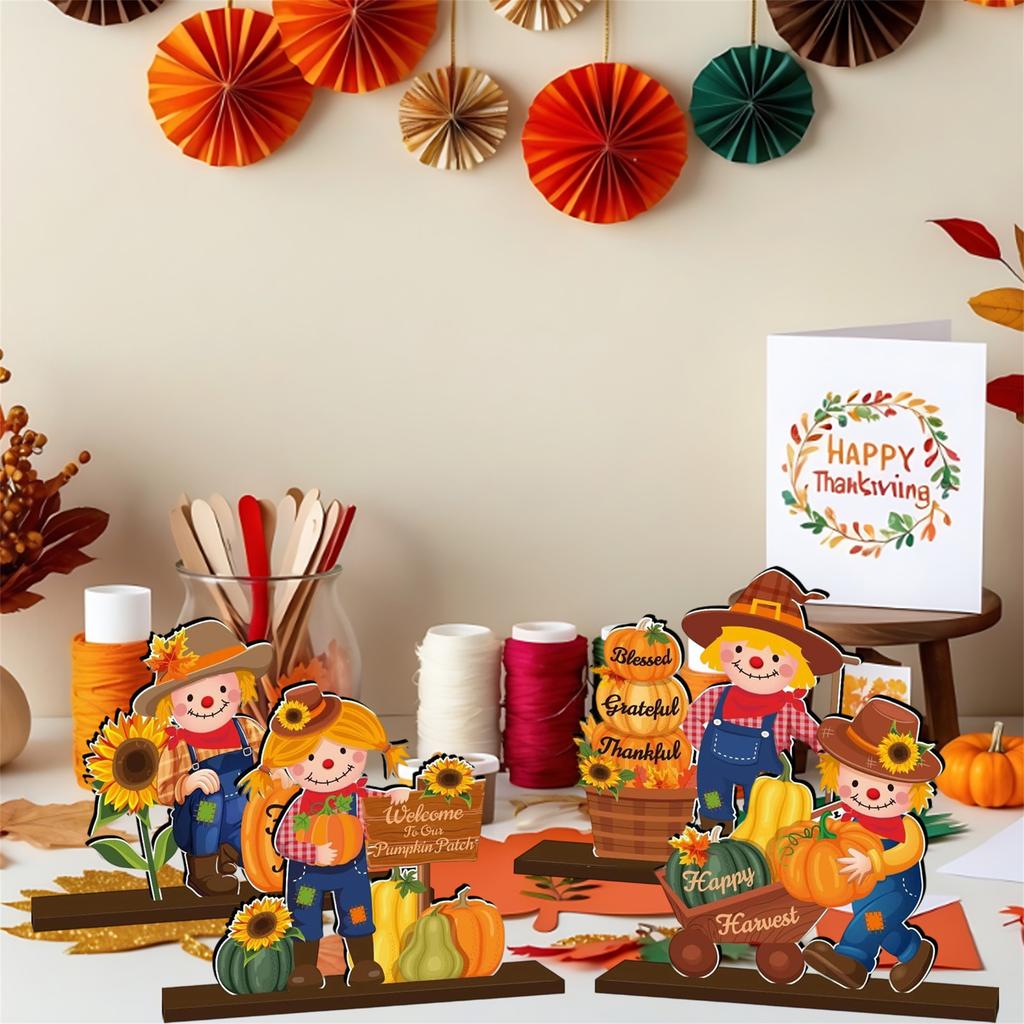 Rustic Thanksgiving Decorations Wooden Turkey Centerpiece Fall Harvest Table Signs Autumn Home Decor Accents