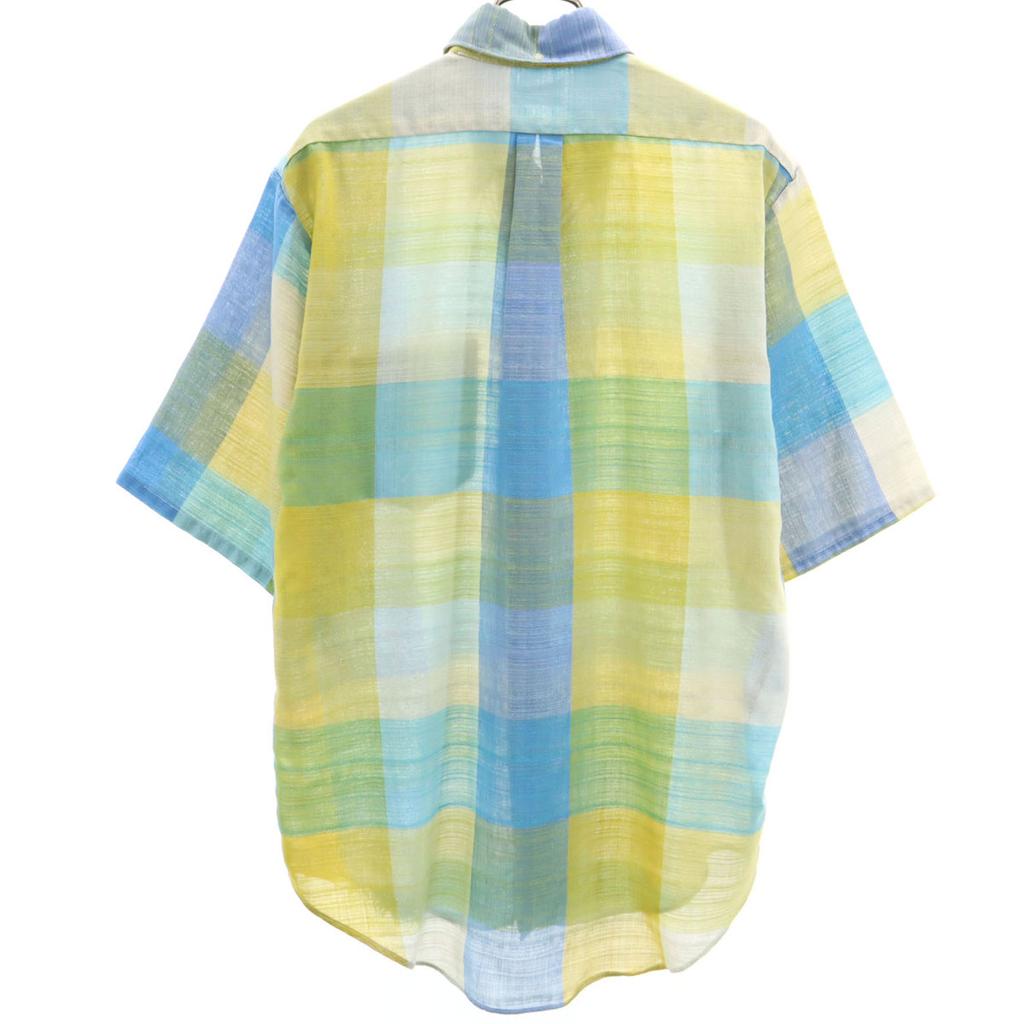 TOWNCRAFT 70s Vintage Check Pattern Short Sleeve Button Down Shirt Men's Used