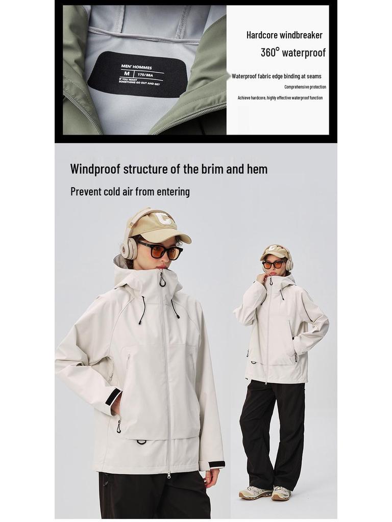 Unisex Mała Pomarańczowa Kurtka Górska 3 w 1 na Wiosnę i Jesień