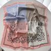 70*70Cm Luxury Square Scarves For Women Soft Stain Neck Scarf Fashion Shawl Warp Elegant Neckerchief Bandanas Floral Print Hijab