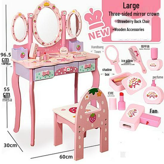 

Деревянный туалетный столик принцессы игровой набор: Обучающий туалетный столик для девочек