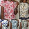 Summer Women's Short Sleeved Floral 3D Digital Printed Short Sleeved Quick Drying T-shirt