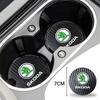 CGS1 Car Coaster Waterproof Non-Slip Mat Water Cup Slot Decorate For Skoda Octavia 2 3 Fabia A7 Rapid Superb Kamiq Kodiaq Accessories